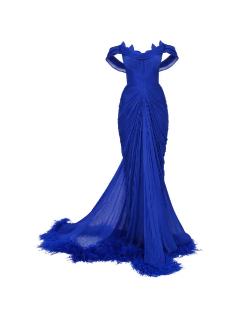 Iris Serban Eleria ruched maxi gown Blue ELERIASEA