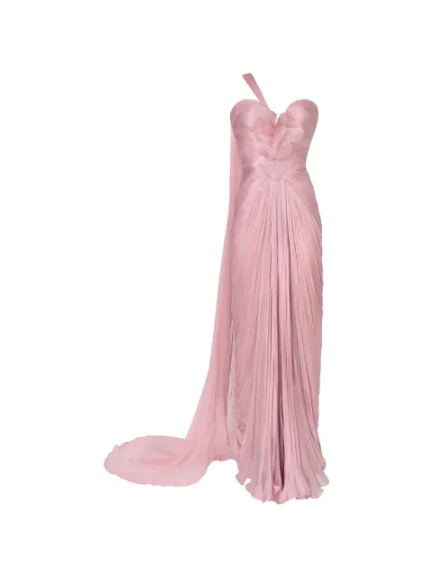Iris Serban Kaya one-shoulder floral-appliqué maxi dress Pink KAYAFLOWER