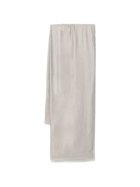 Emporio Armani logo-jacquard frayed-edge scarf Neutrals EM005438AF24678