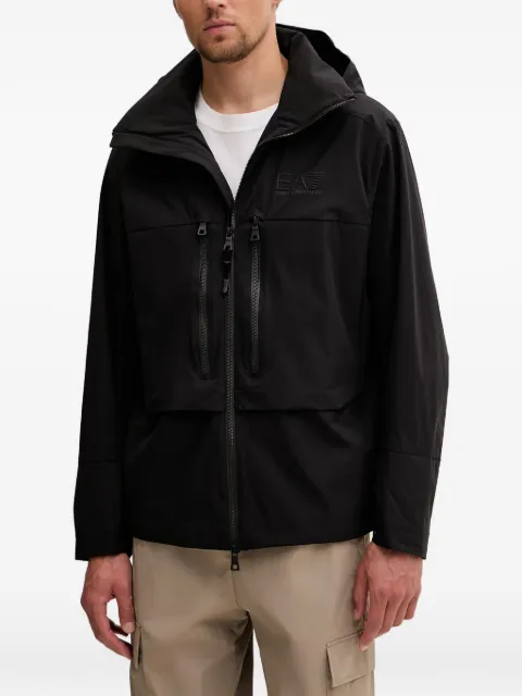 Ea7 Emporio Armani logo-print hooded jacket Black 7M001369AF21228