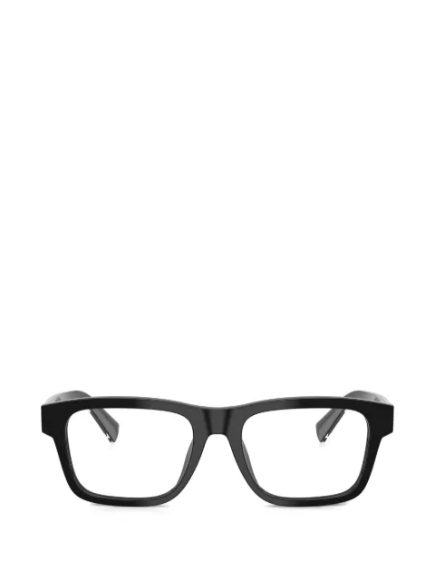 Dolce & Gabbana chevron-engraved rectangular-frame glasses Black DG3446501