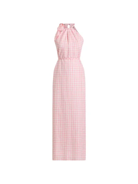 Scanlan Theodore gingham-check halterneck maxi dress Pink H5245434G