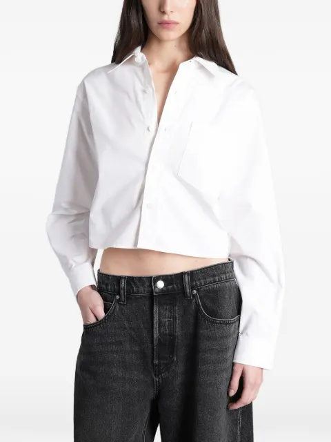 Alexander Wang embroidered logo cropped shirt White 1WC3261347