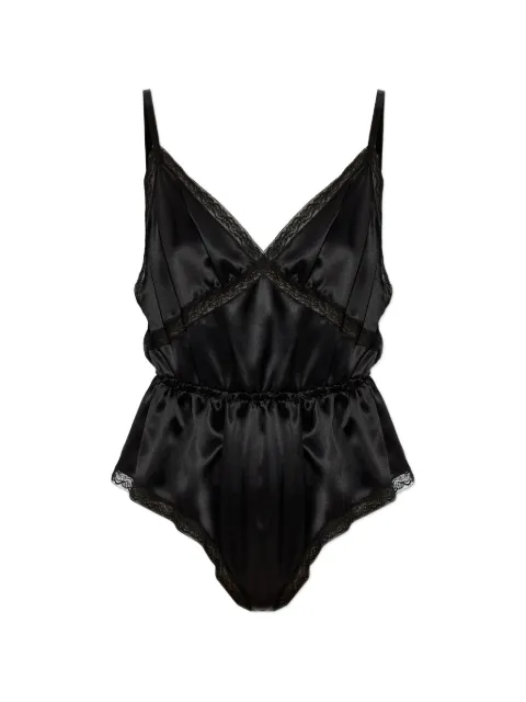 Dolce & Gabbana lace-trim satin bodysuit Black O7B26TON0F8