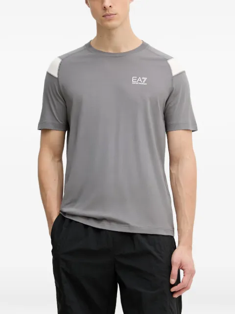 Ea7 Emporio Armani logo-print panelled T-shirt Grey 7M001624AF10375