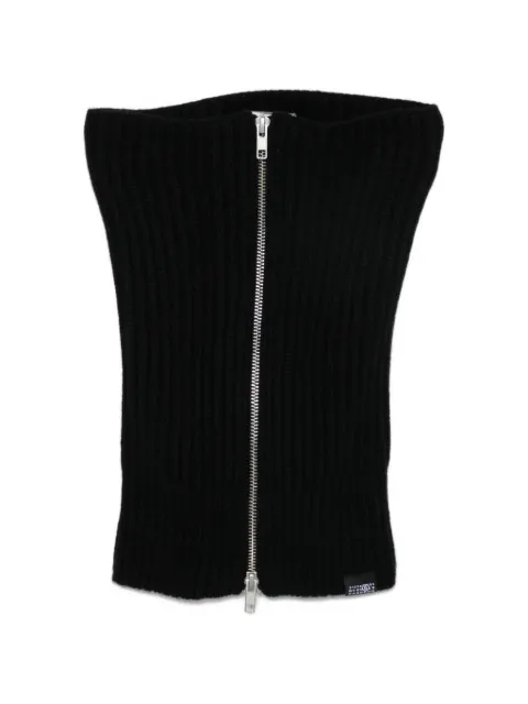 MM6 Maison Margiela ribbed-knit zipped neck warmer Black S52TV0003M13285