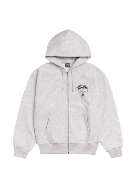 Stüssy World Tour zip-up hoodie Grey STUS458