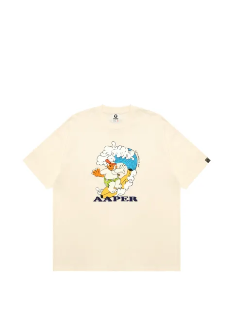 AAPE BY *A BATHING APE® Aaper-print T-shirt Neutrals ATE1829XXQ