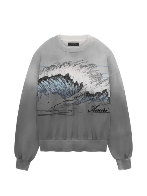 AMIRI Wave-print oversized sweatshirt Grey AMJYCW1030