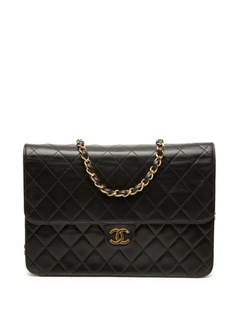 CHANEL Pre-Owned 1997-1999 Medium CC Quilted Lambskin Single Flap shoulder bag Black O5N9S90KL0PMEW4R