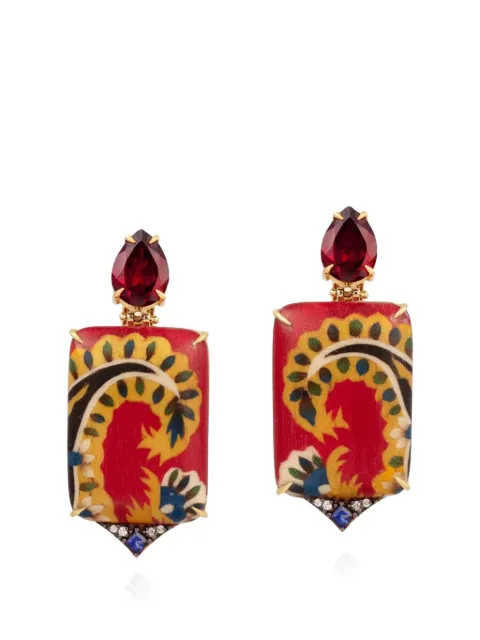 SILVIA FURMANOVICH Marquetry multi-stone earrings Gold BR8297