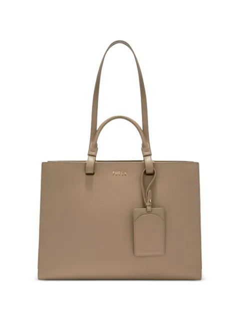 Furla large Deva logo-plaque tote bag Brown WB01904BX03069130