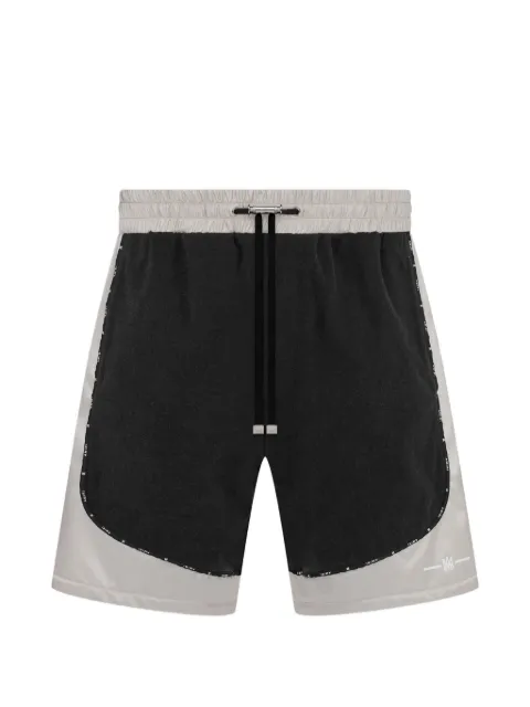 AMIRI satin-denim colour-block shorts Black PF23MPB004
