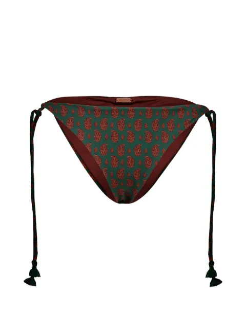 Johanna Ortiz Sagrado paisley-print bikini bottoms Green PT04020