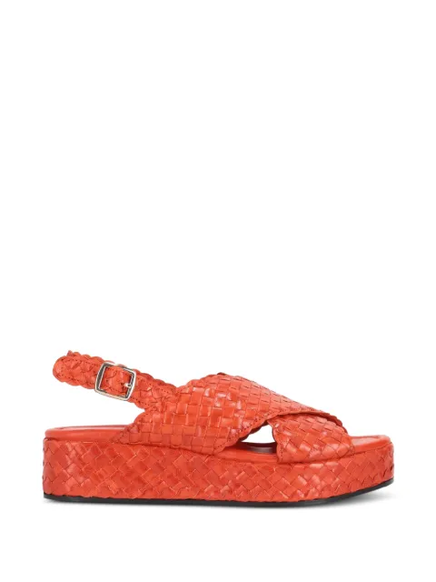 La-Rose woven crossover platform sandals Orange 9806000