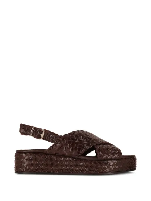 La-Rose woven crossover platform sandals Brown 9806000