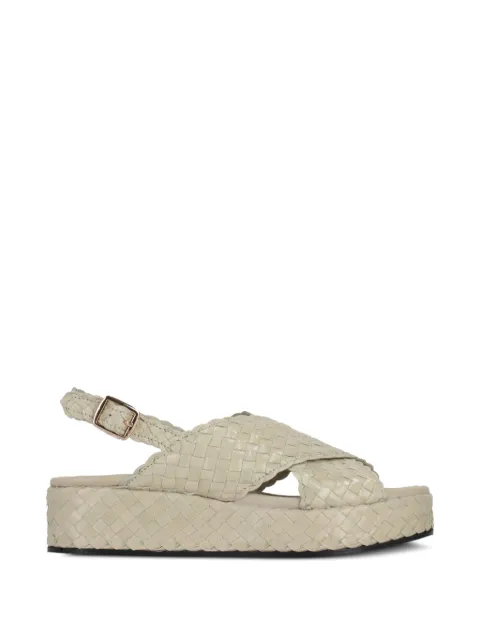 La-Rose woven crossover platform sandals White 9806000