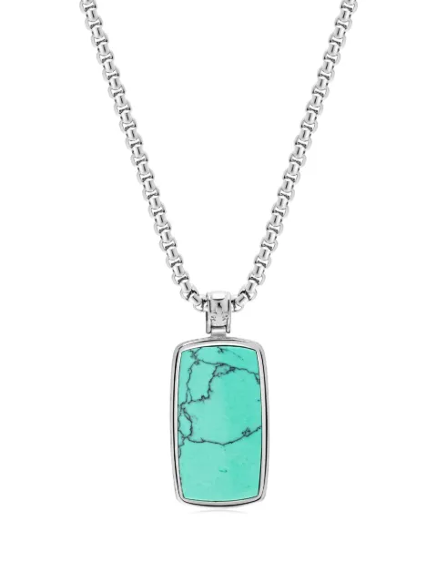 Nialaya Jewelry turquoise dog-tag necklace Silver MNEC447