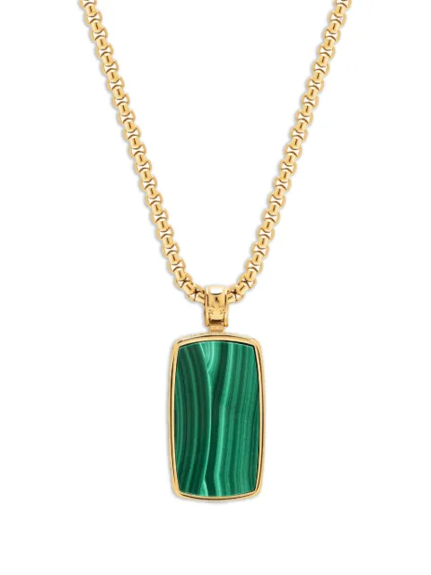 Nialaya Jewelry malachite dog-tag necklace Gold MNEC450