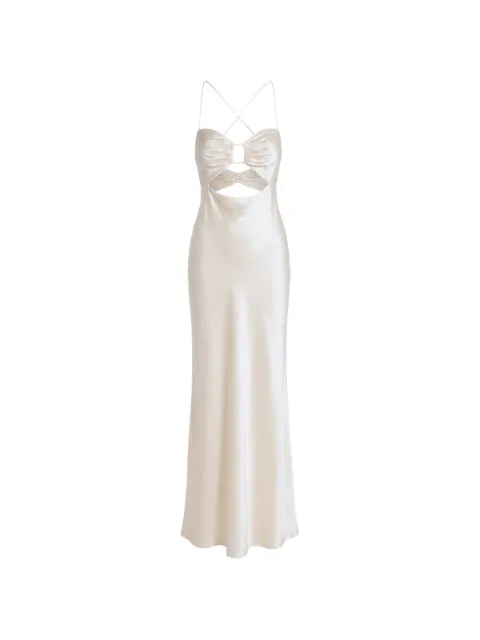 The Sei cut-out silk maxi gown Neutrals TS9229