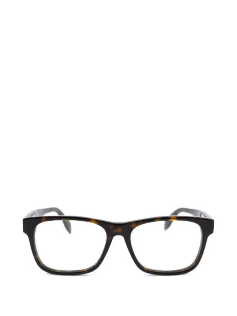 Alexander McQueen Eyewear tortoiseshell-effect square-frame glasses Brown AM0307O002