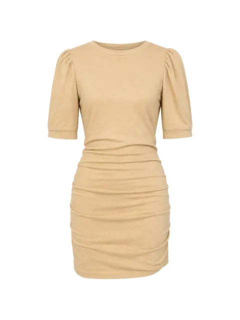 ISABEL MARANT draped puff-sleeve mini dress Yellow RO1038FAA1N41I