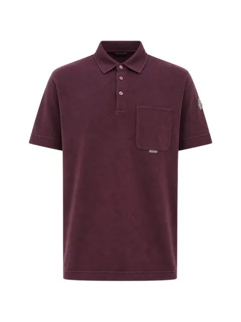 Moncler logo-patch chest-pocket polo shirt Brown L10918A0001189BC7