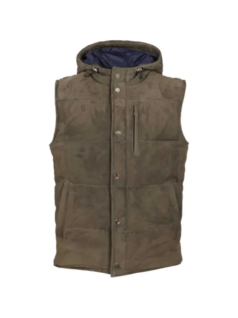 Al Duca D’Aosta 1902 padded suede gilet Brown GILETCAPPUCCIO