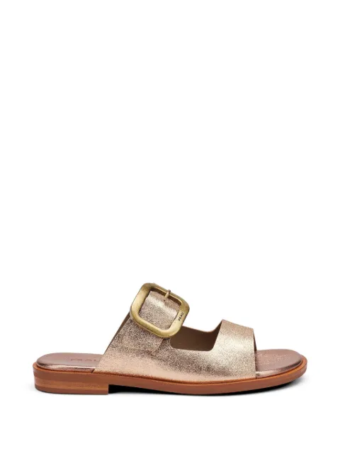 FRAU buckled laminated-leather sandals Gold 85V3
