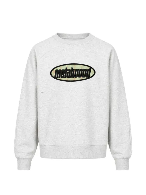 Metalwood Studio logo-motif raglan-sleeve sweater Grey 26SS0601HGRY