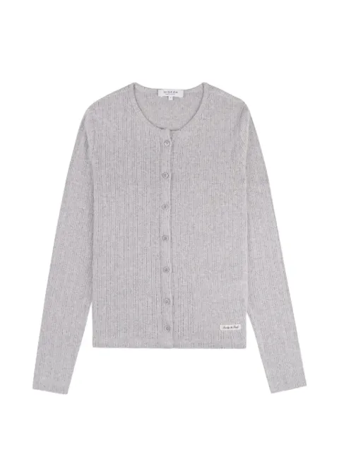 Sporty & Rich pointelle-knit button-up cardigan Grey CA04576326