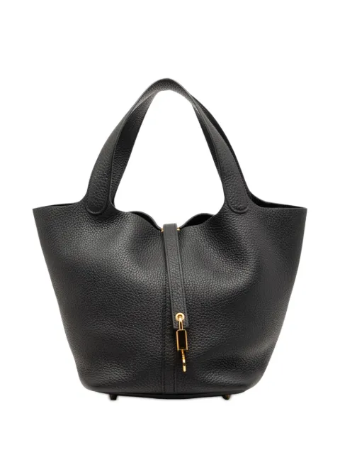 Hermès Pre-Owned 2022 Clemence Picotin Lock 22 handbag Black F4WDXAWZ8TW78VYK