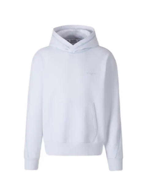 Givenchy logo-print contrast-stitch hoodie White BMJ0PW3YTA