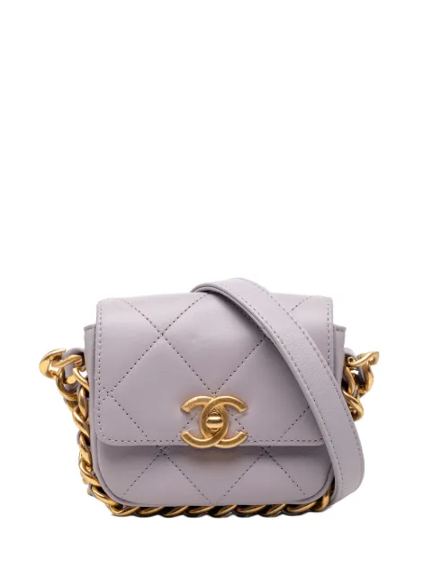 CHANEL Pre-Owned 2021-2026 Mini Quilted Calfskin Framing Chain Flap crossbody bag Purple 3BKP41XJY9CNXJDQ