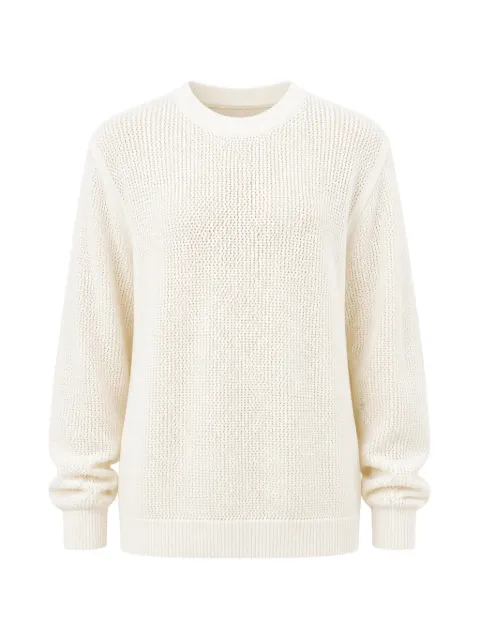 Maison Kitsuné open-knit crew-neck sweater Neutrals QM00807KT1197