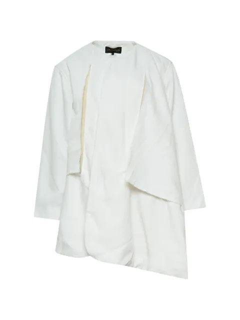 Comme Des Garçons asymmetric frayed-edge jacket White GQJ006