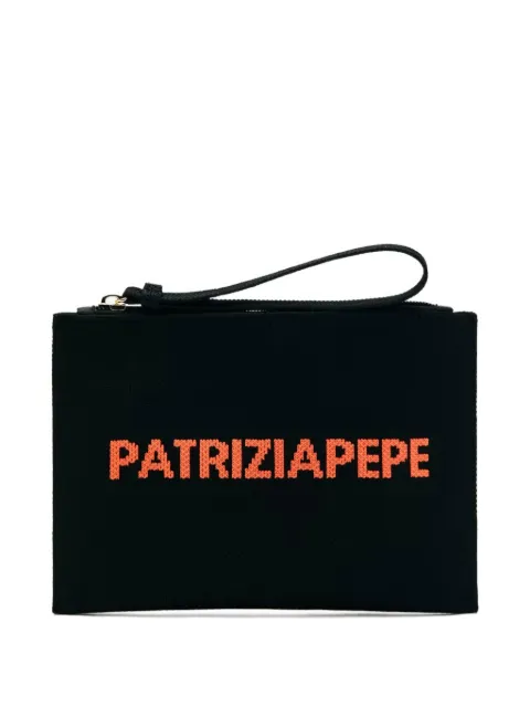 Patrizia Pepe logo-intarsia pouch Black 2Q0015K264