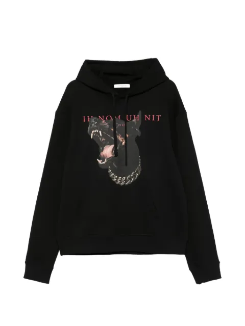 Ih Nom Uh Nit graphic-print drawstring hoodie Black NUS26274