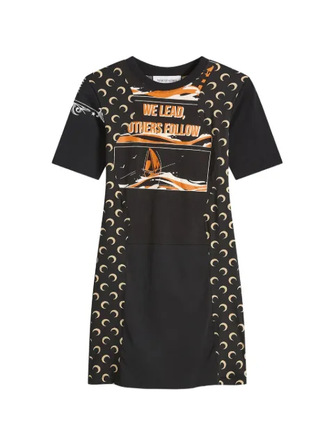 Marine Serre moon-print dress Black WDR484AUJER0003BK87