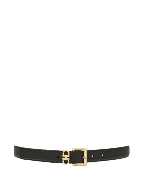 Ferragamo Double Gancini leather belt Black 230346