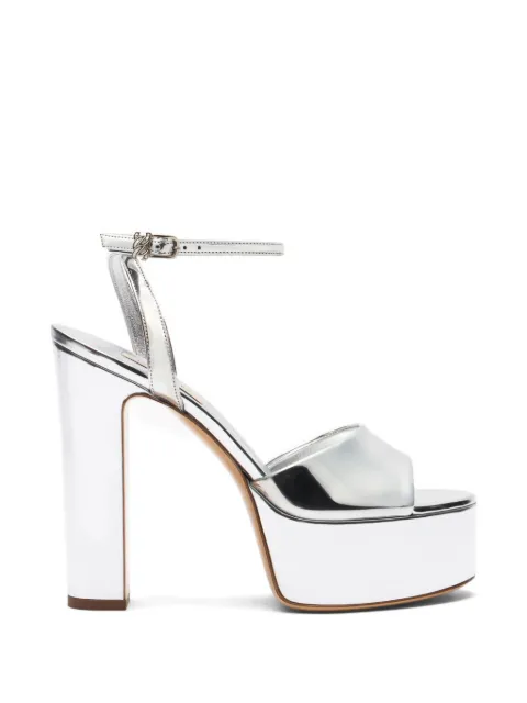 Casadei mirror-finish platform pumps Silver 1L405A1301INTER9700