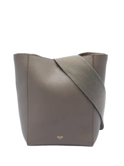 Celine Pre-Owned 2018 Small Soft Grained Calfskin Seau Sangle bucket bag Brown QK8RKTJNNGHRUE8X