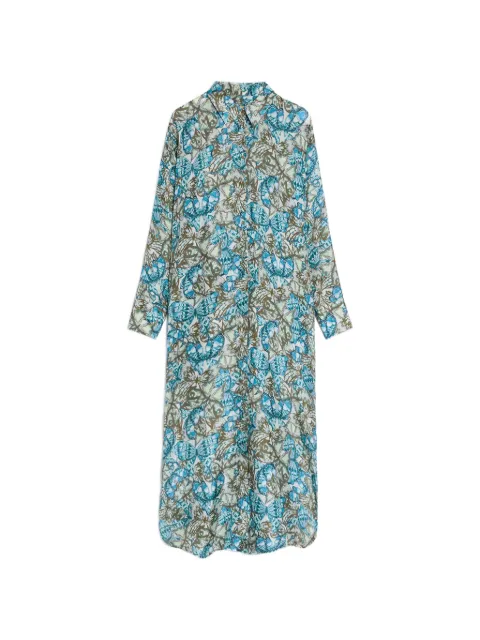 MOMONÌ Jau printed silk midi dress Blue 261MMODR01326102MO