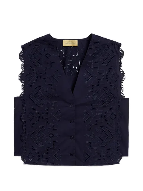 MOMONÌ Cielo broderie anglaise gilet Blue 261MMOTO00526120MO