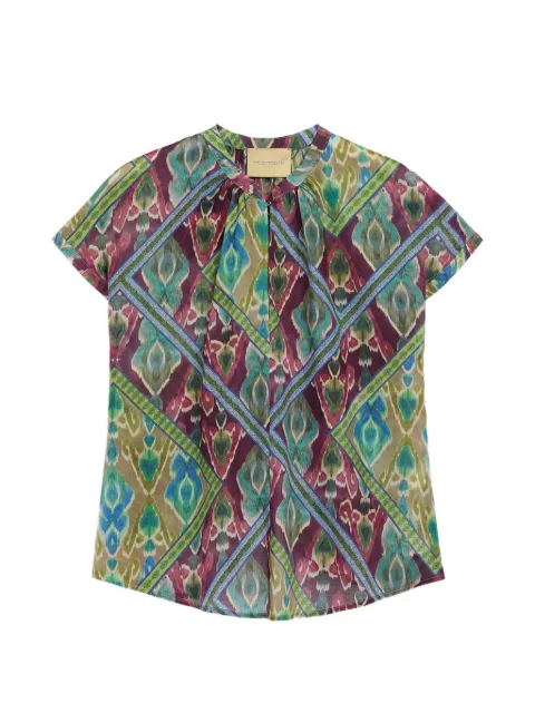 MOMONÌ printed cotton-voile blouse Blue 261MMOBL00926107MO