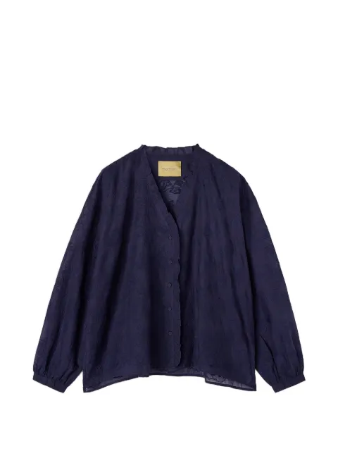 MOMONÌ Rios embroidered ruffled shirt Blue 261MMOSH01126123MO