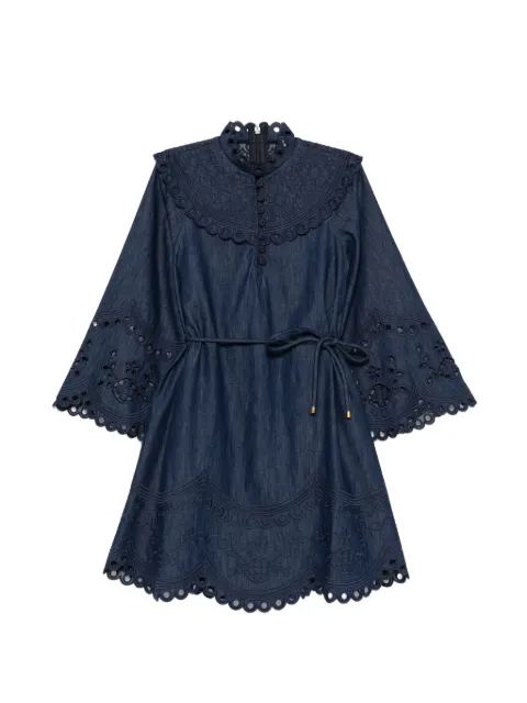ZIMMERMANN broderie-anglaise belted dress Blue 9161DSS263