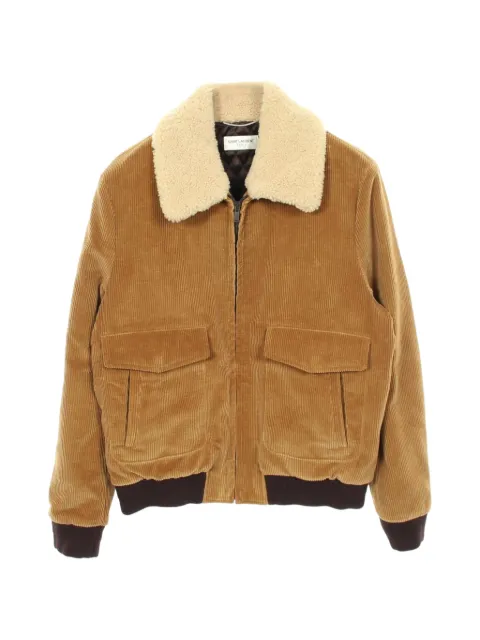 Saint Laurent Pre-Owned 2010s corduroy shearling-collar jacket Brown 1064913