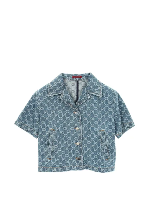 Gucci Pre-Owned 2010s GG jacquard denim shirt Blue 1069741
