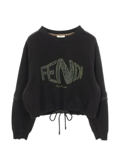 Fendi Pre-Owned 2010s Fisheye cropped sweatshirt Black 1069728